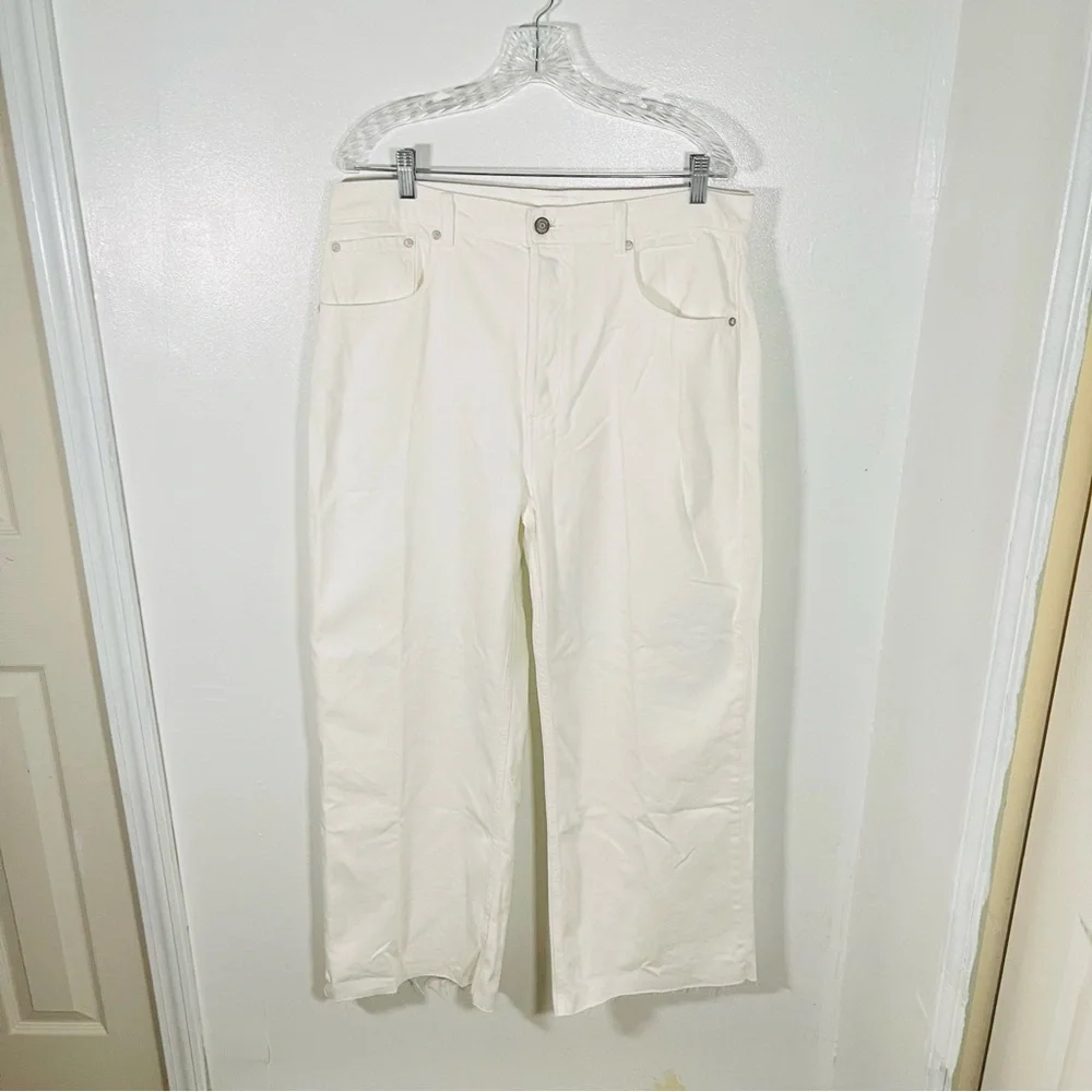 NWT Boyish Charley High Rise Rigid Denim Wide Leg Jeans White